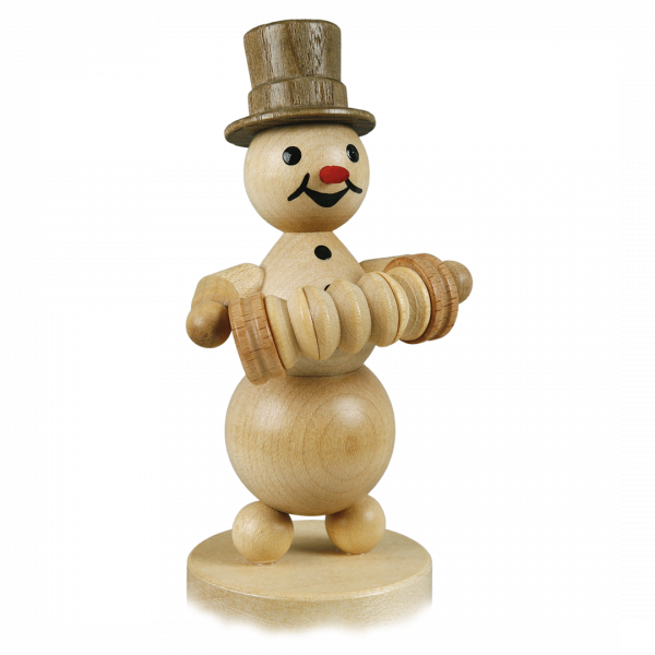 Snowman musician "Harmonica player" Base 12 cm