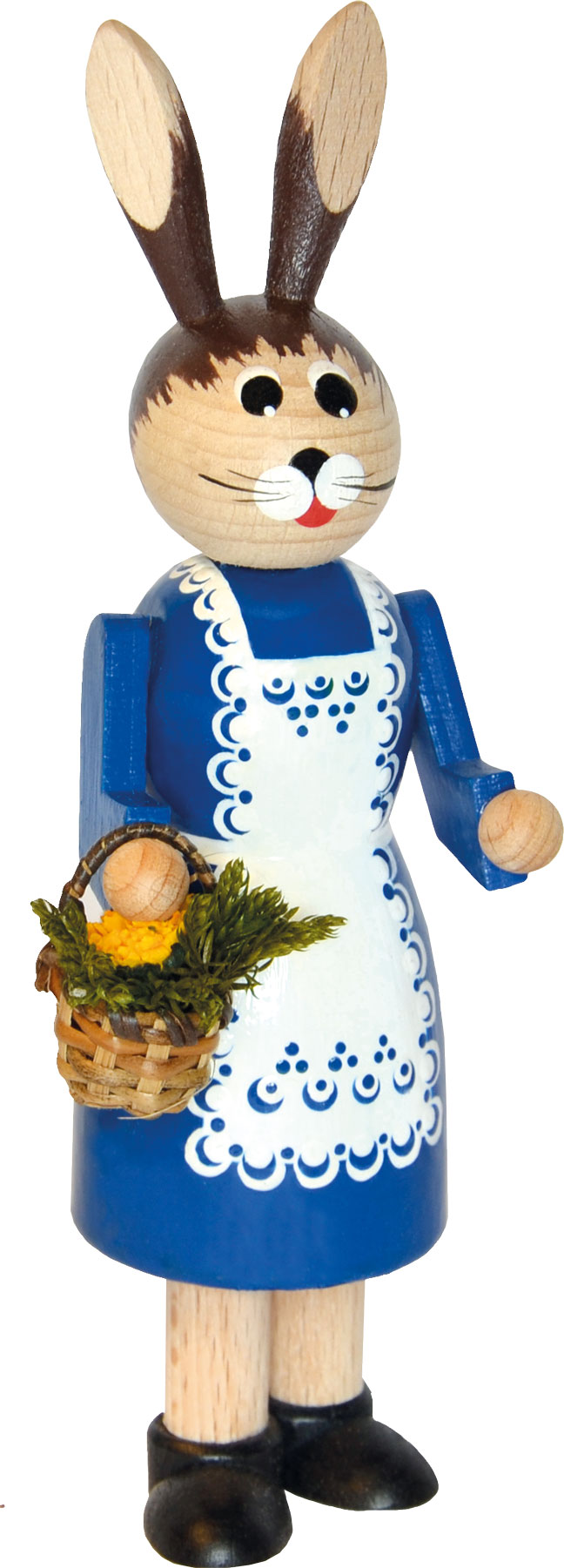 Osterhasenmädchen mit Korb, dunkelblau