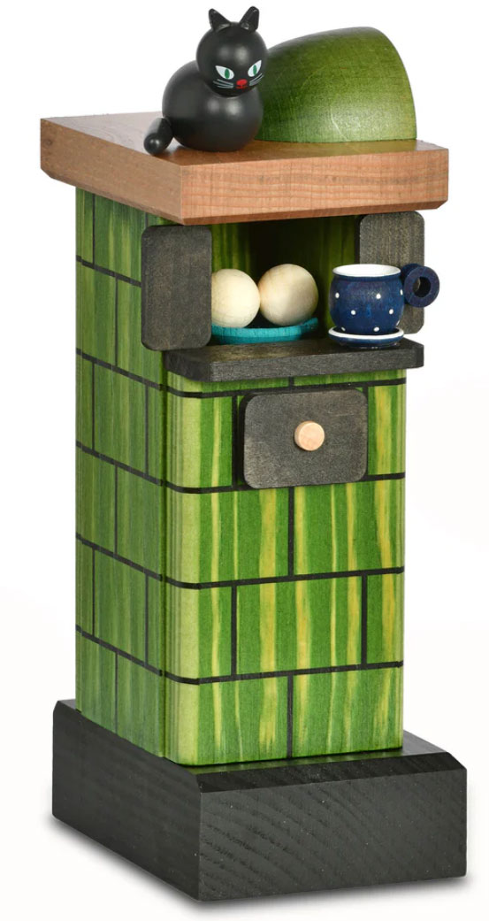 Green tiled stove, incense burner