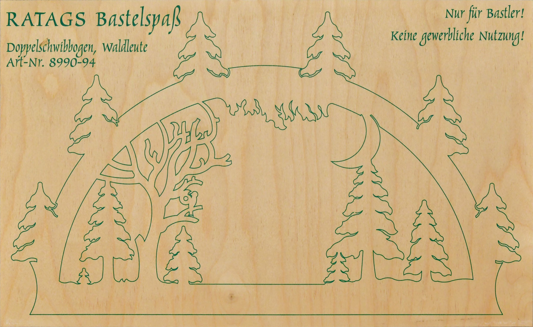2 Motivsperrholzplatten, Selbstaussägen Schwibbogen, klein, Waldlichtung