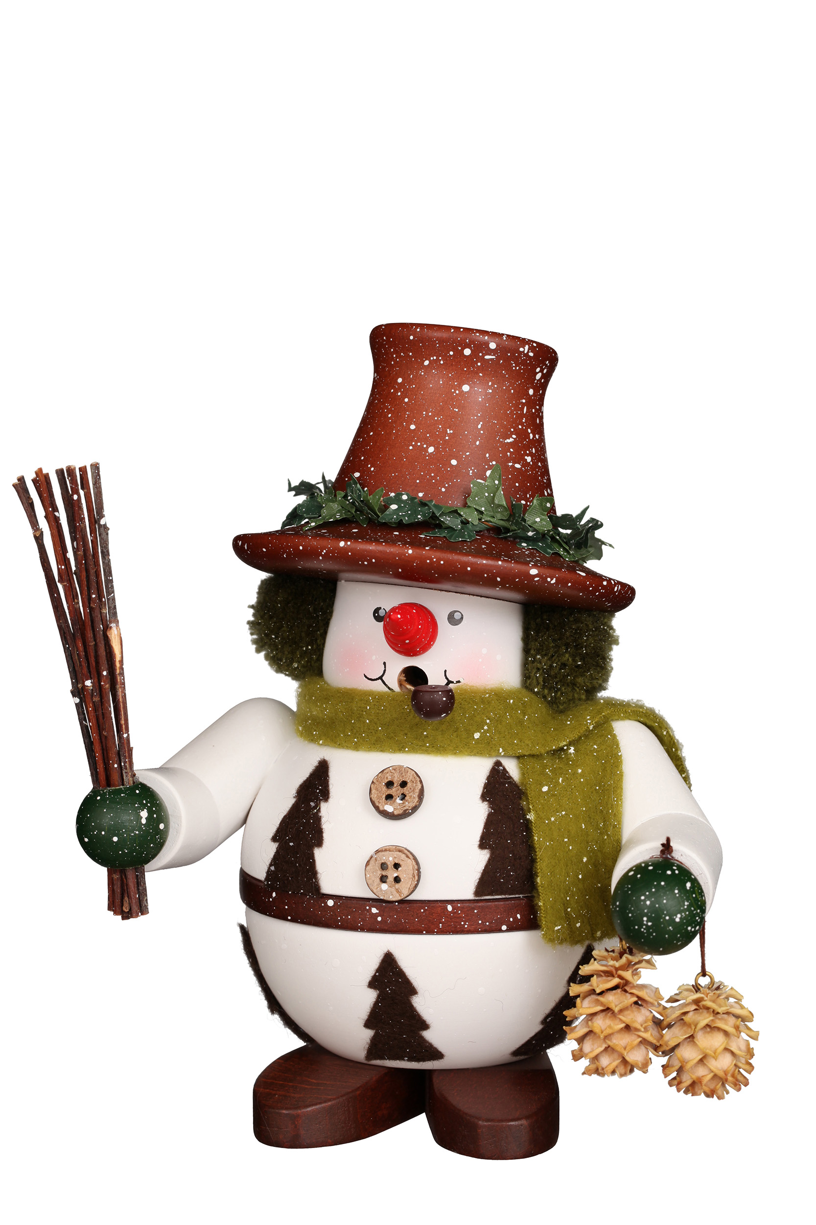Schneemann mit Zapfen