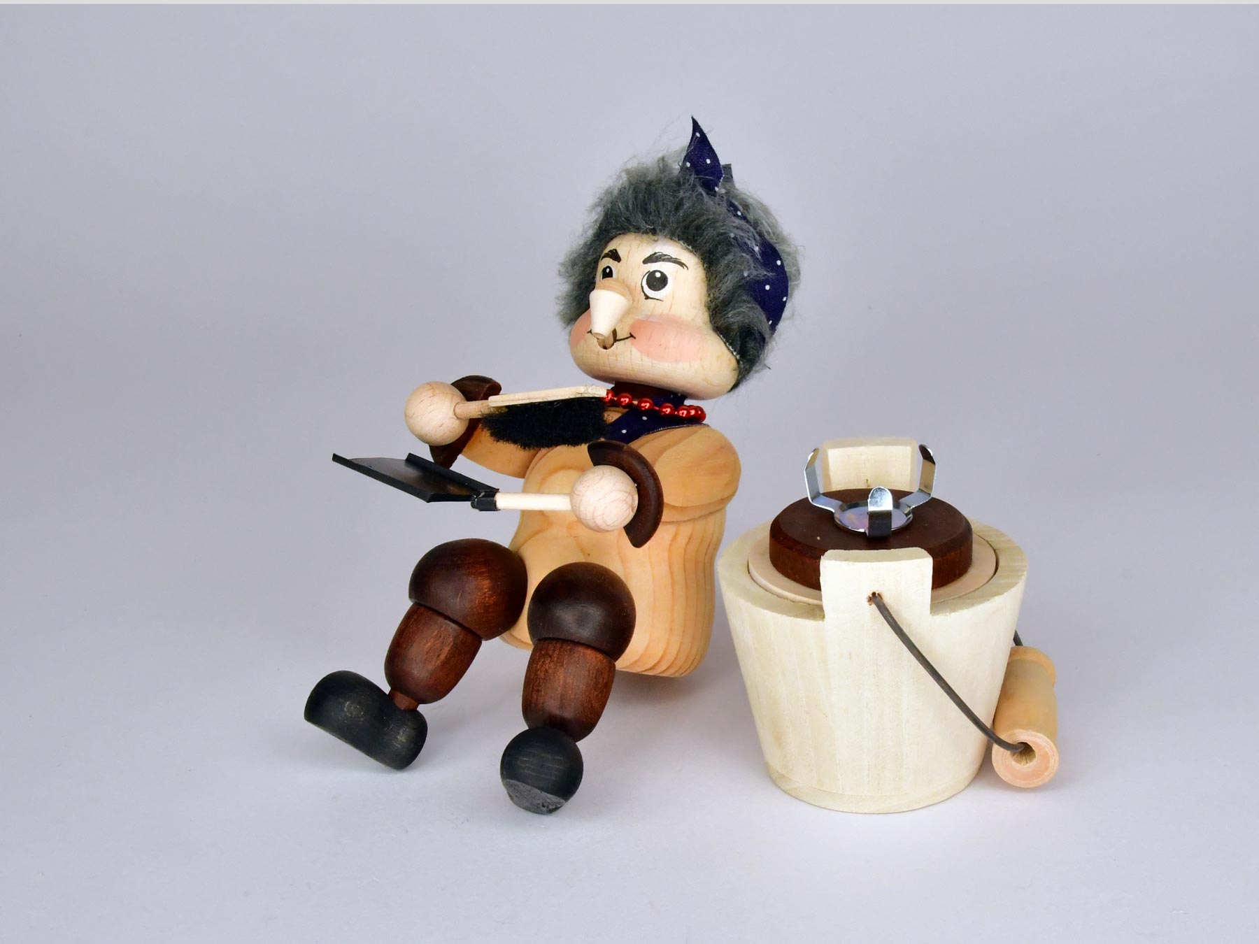 Edge stool, cleaning lady on bucket