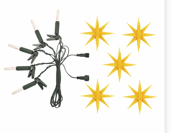 Erweiterung Sternenkette A1s gelb LED für den Innen und Außengebrauch Erweiterung Sternenkette A1s gelb LED für den Innen und Außengebrauch