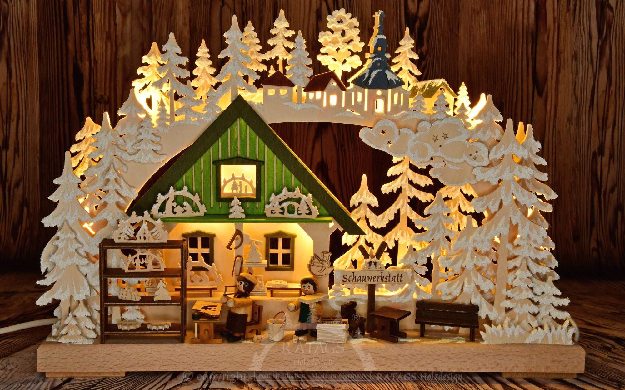 Small 3D candle arch, show workshop, hoarfrost