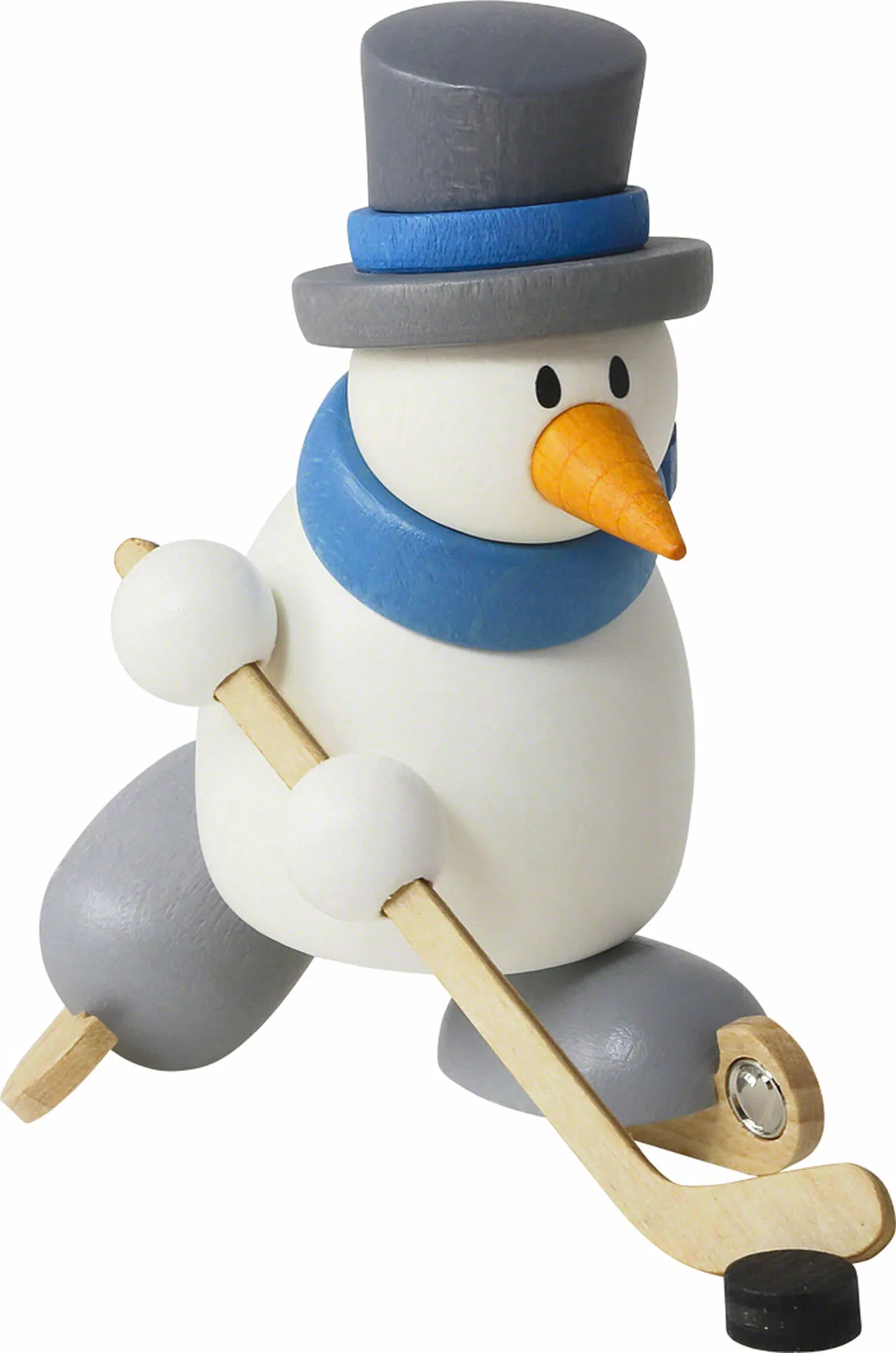 Snowman Otto, playing ice hockey
