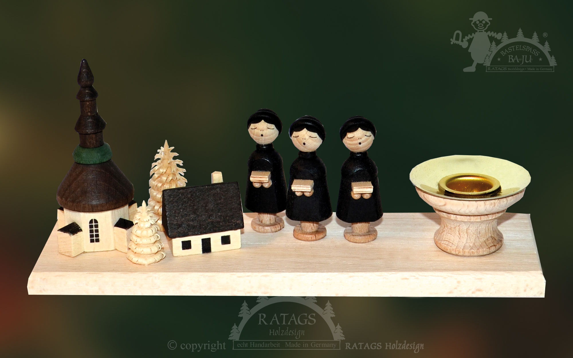 Candle holder for crafting, church with choir, 1 spout