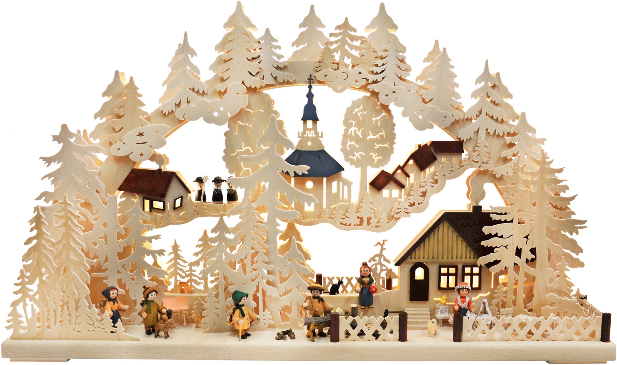 Large 3D Schwibbogen, village idyll