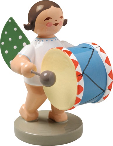 Engel mit Pauke, dunkles Haar