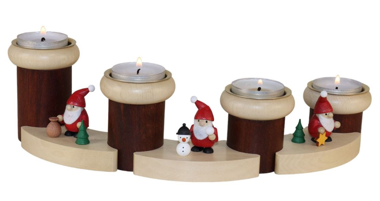 Adventsteelichthalter Weihnachtsmänner