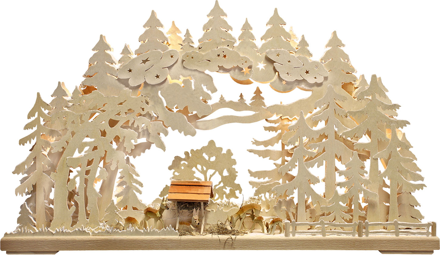 3D candle arch, large, deer in the forest