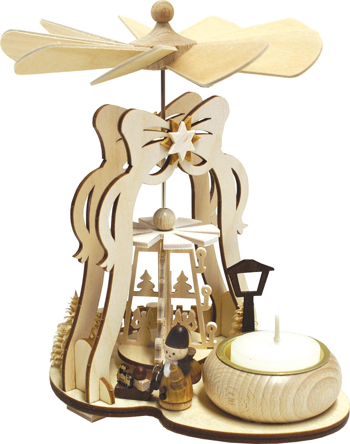 Mini bell pyramid, Father Christmas, tea light