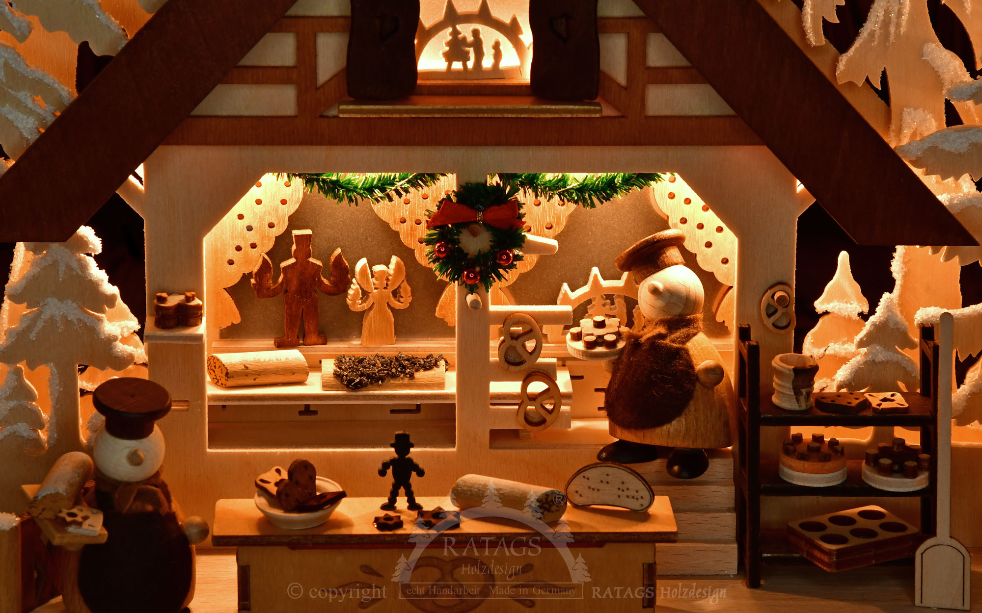 3D candle arch, small, Christmas bakery, hoarfrost