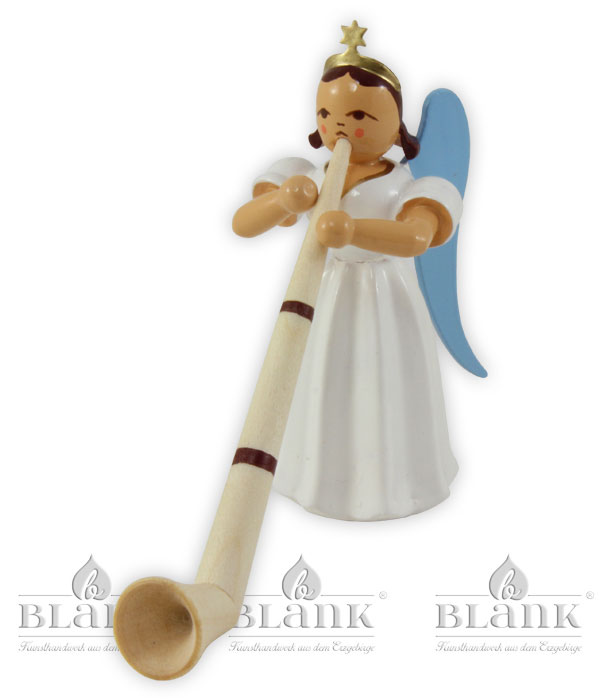 Langrockengel mit Alphorn, farbig Langrockengel mit Alphorn, farbig