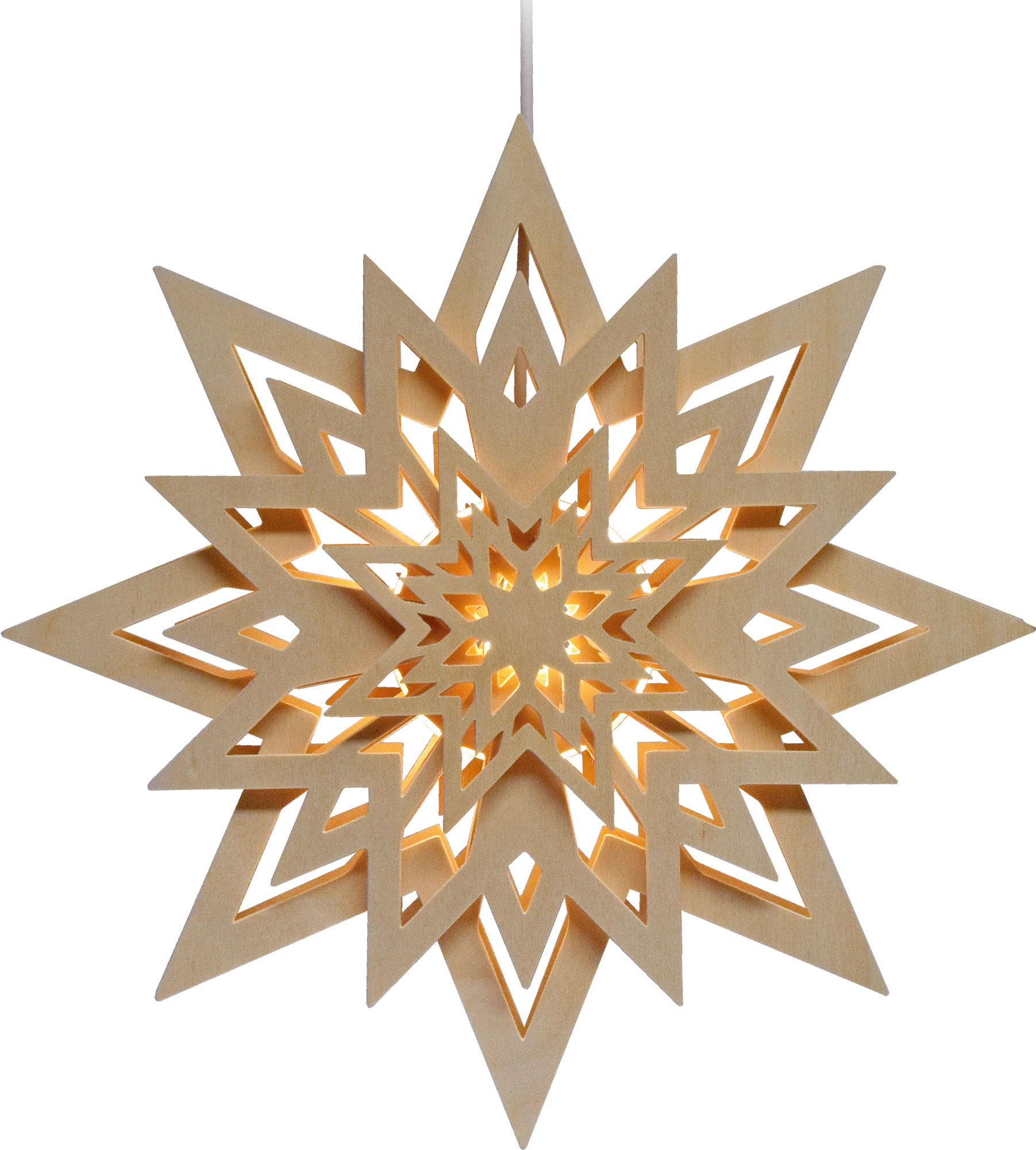 Window picture, illuminated, star, natural, LED strip