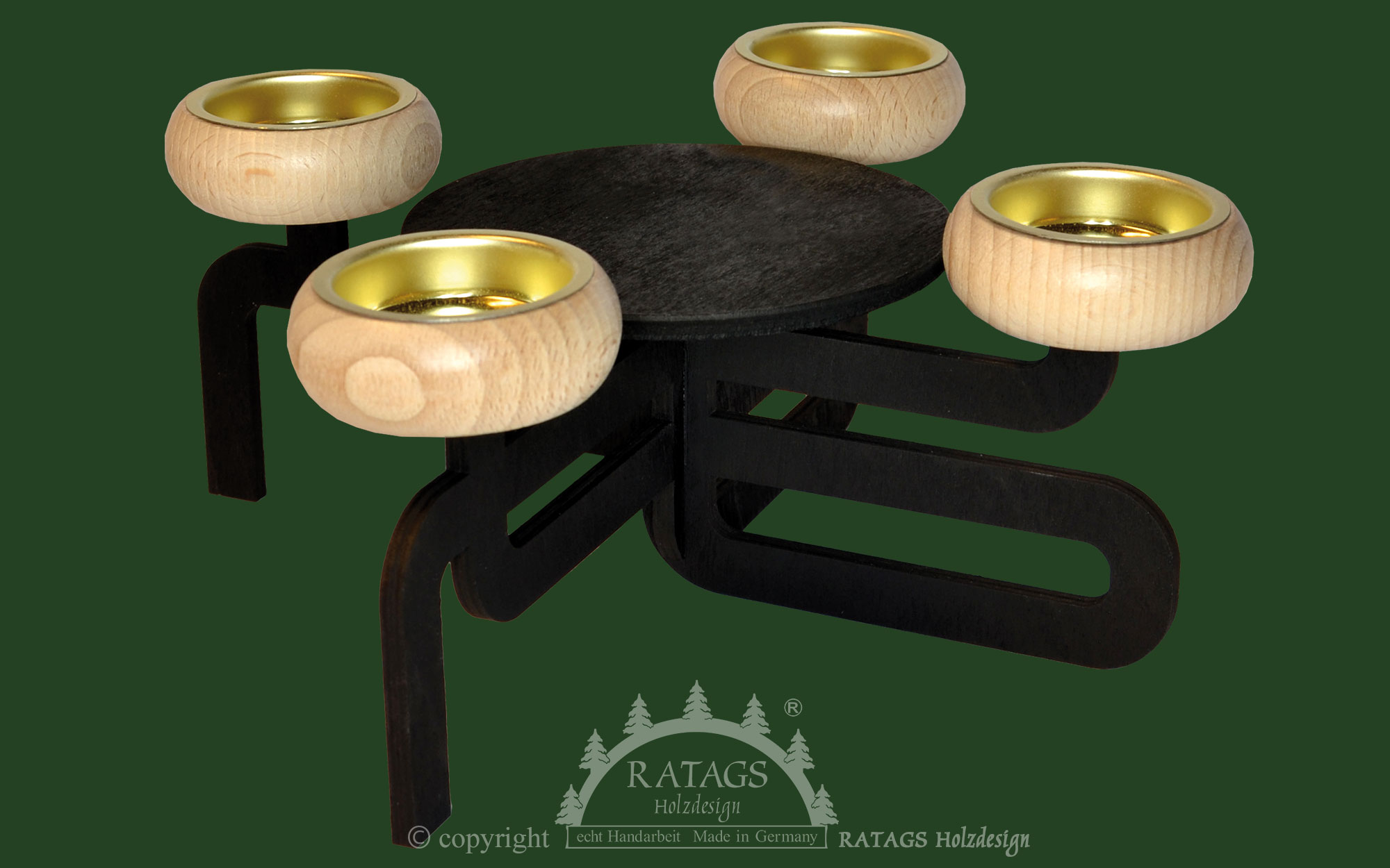 Candlestick, black, unassembled