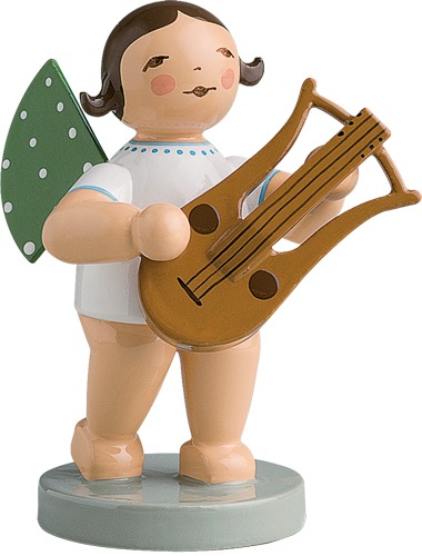 Engel mit Lyra dunkles Haar