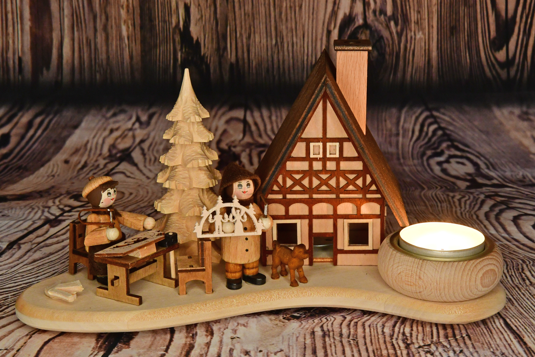Ljusställ, rökelsehus, Schwibbogenbauer
