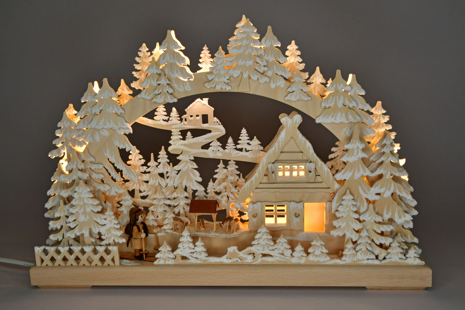 3D candle arch, small, cross-country skiing, hoarfrost