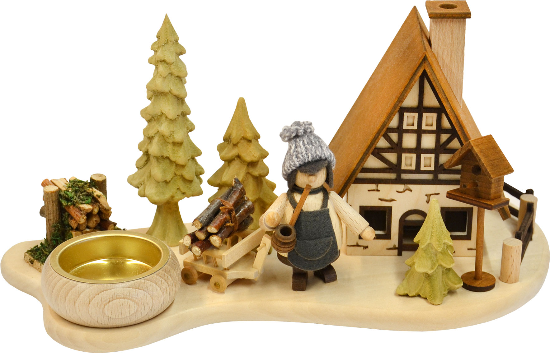 Table decoration with incense house, Walki