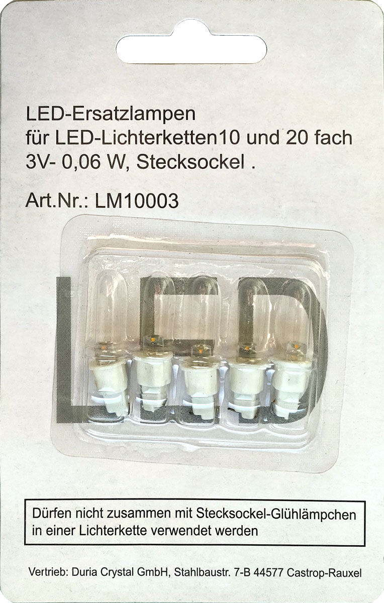Ersatzlämpchen für LED, 5 Stück für 10er und 20er Lichterkette (Duria)