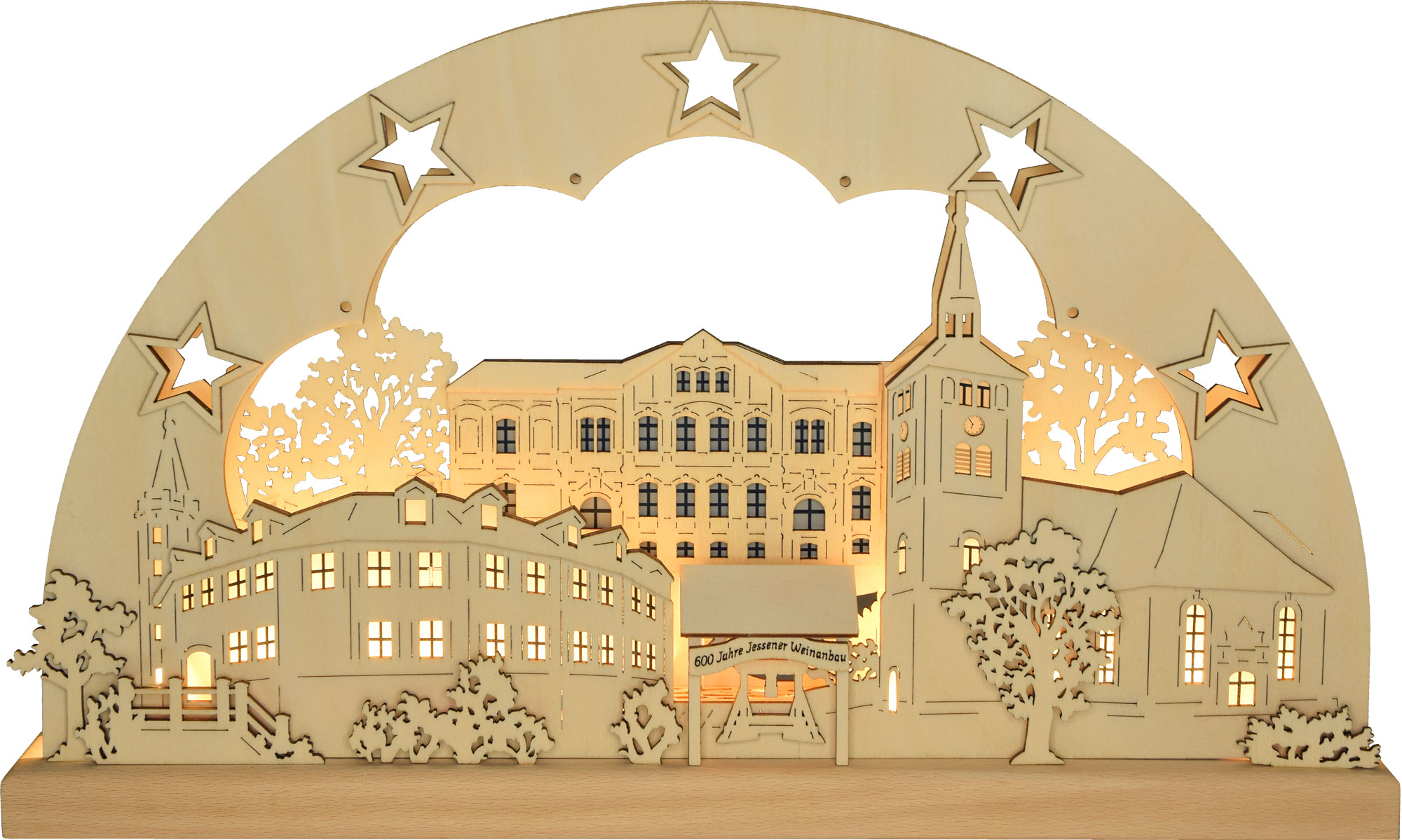 Arco luminoso 3D pequeño, castillo de Jessen Arco con estrellas