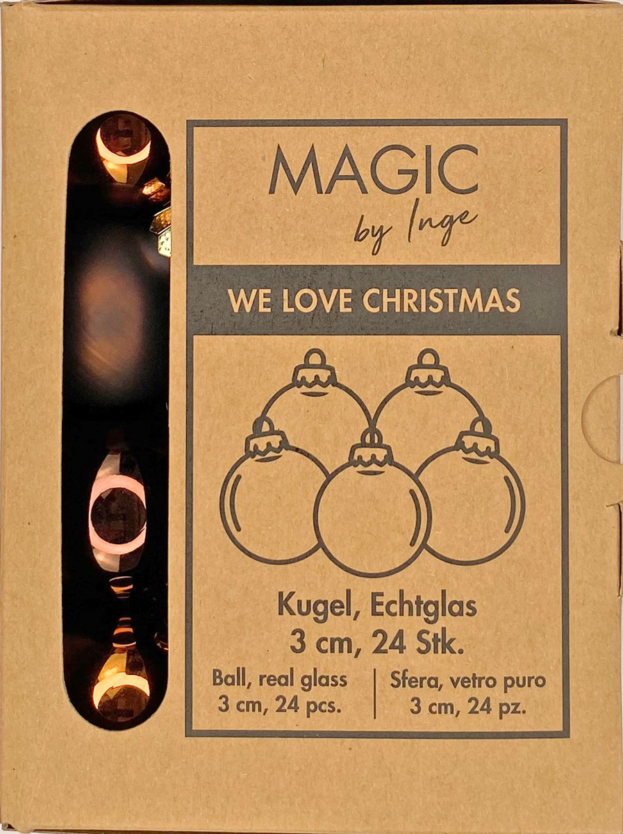 Glaskugeln, 3 cm, 24 Stk., Braun Glaskugeln, 3 cm, 24 Stk., Braun