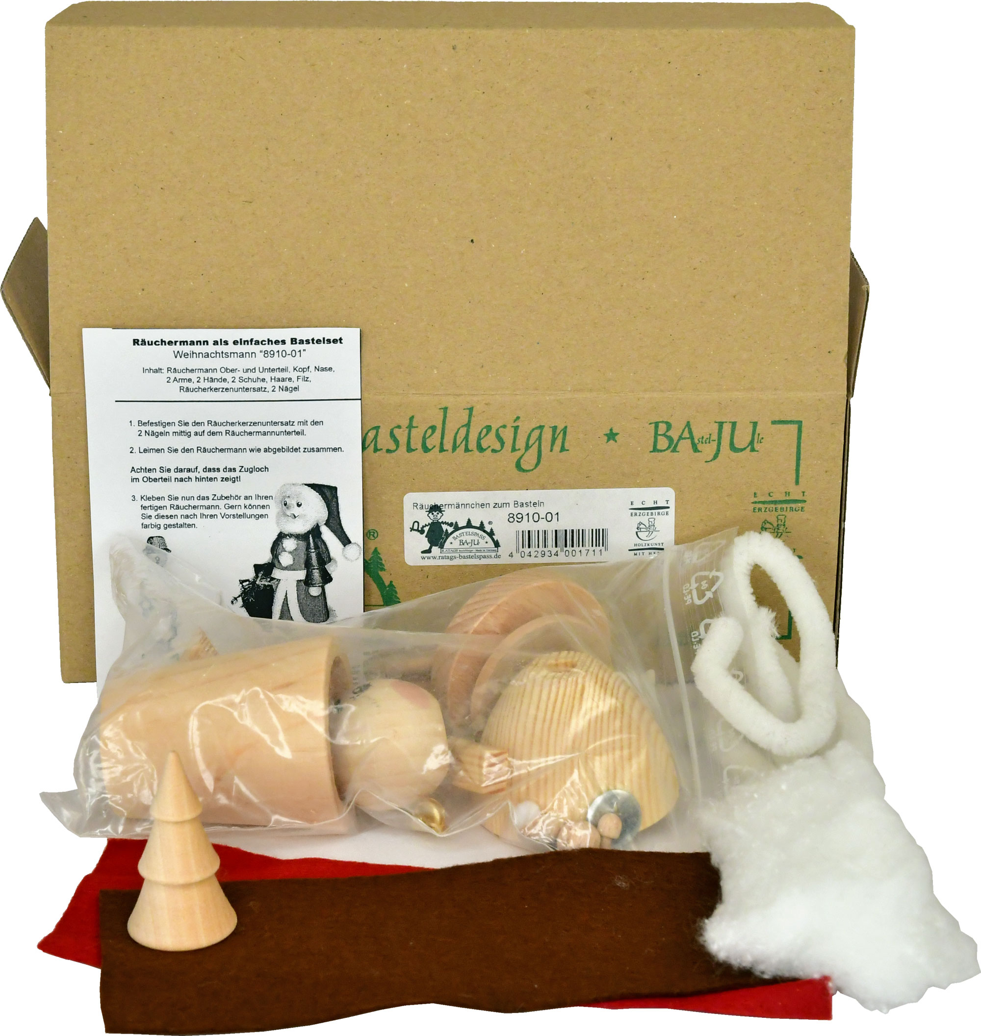 Räuchermännchen zum Basteln, Weihnachtsmann