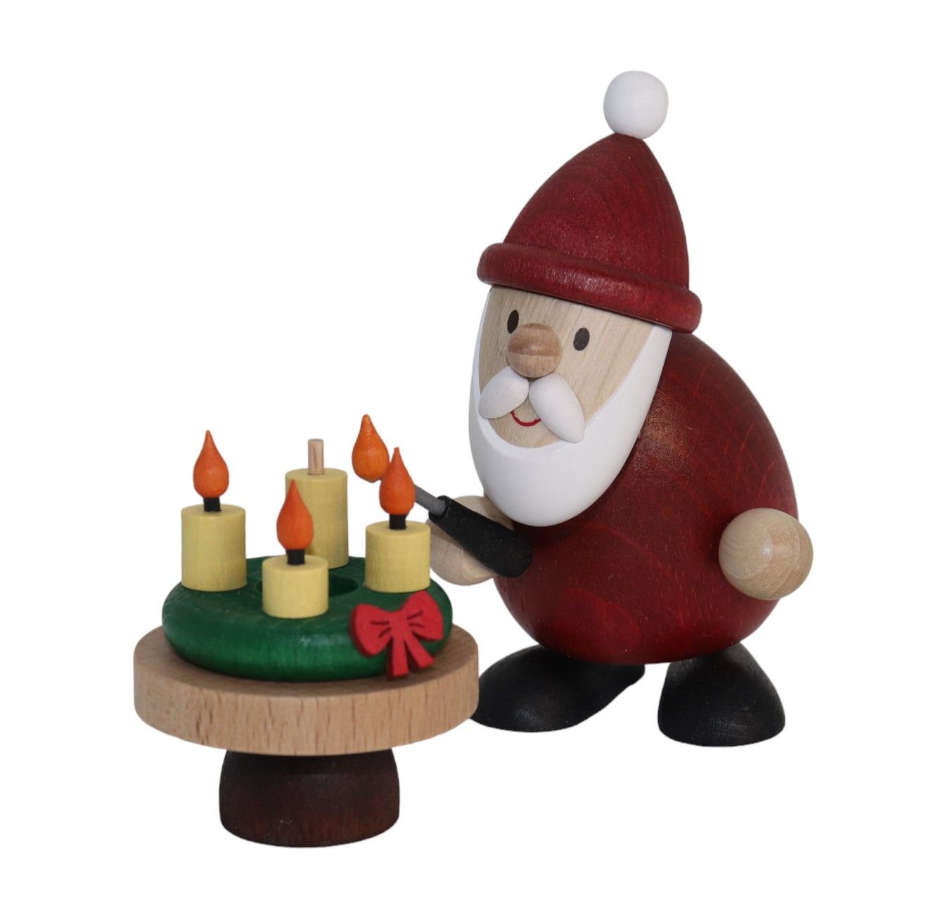 Weihnachtsmann mit Adventskranz