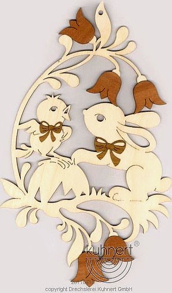 Fensterbild Hase mit Küken