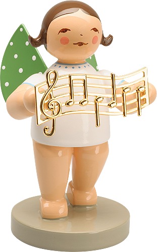 Komponist, Engel mit Notenlinie vergoldet