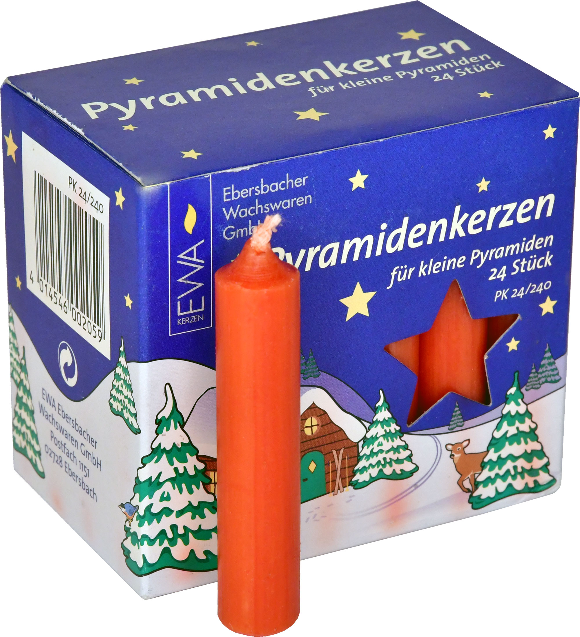 Pyramidenkerzen 24 Stück rot 14 x 74 mm