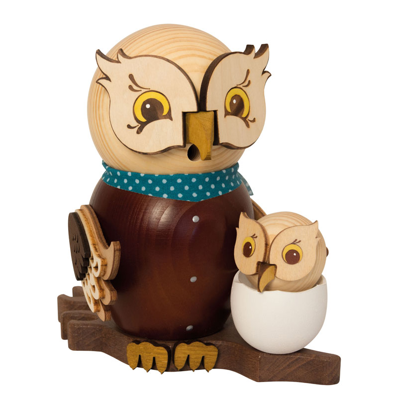 Smoking owl with baby