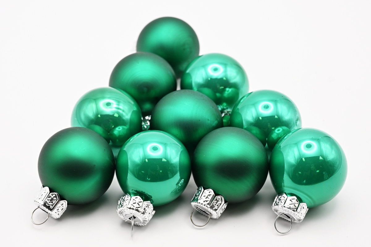 Glaskugeln, 18 Stück, 30 mm,emerald comb emerald combi