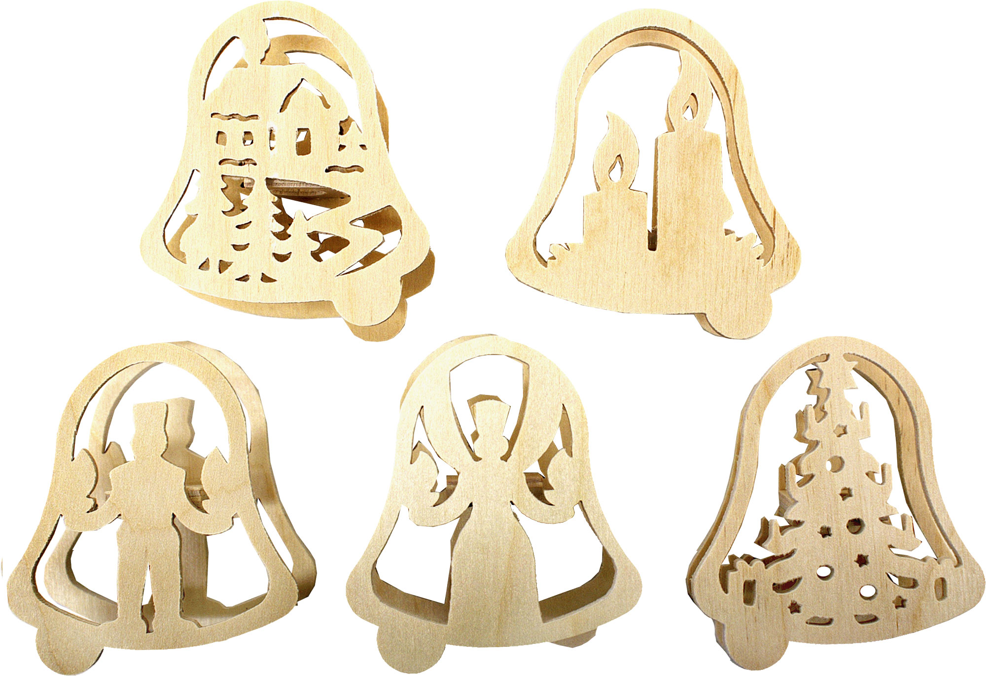 Attachable stars, set of 5, bells