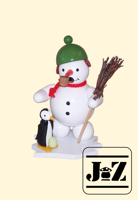 Räuchermann, Schneemann mit Pinguin