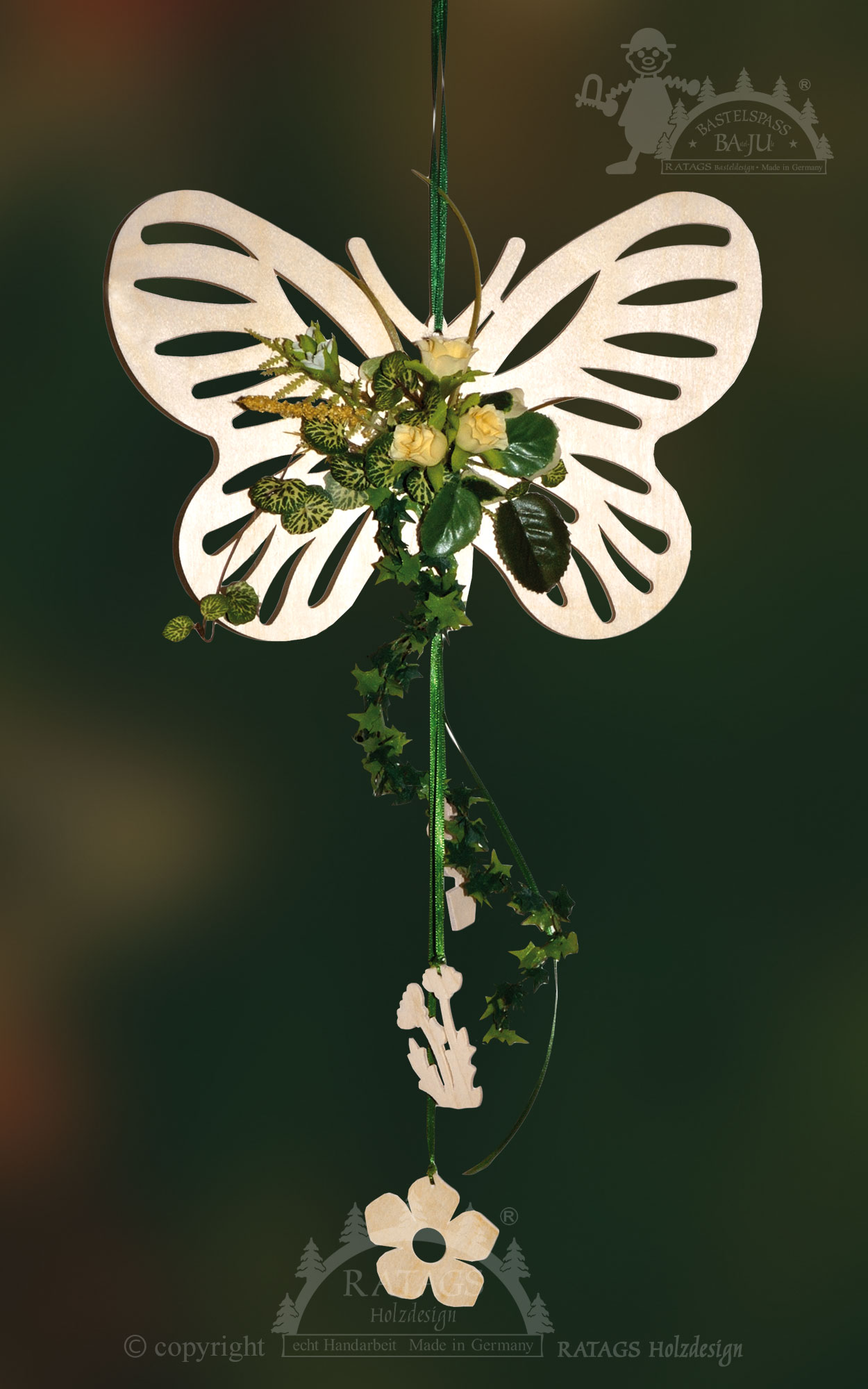 Decorazione per finestre Farfalla da appendere con accessori