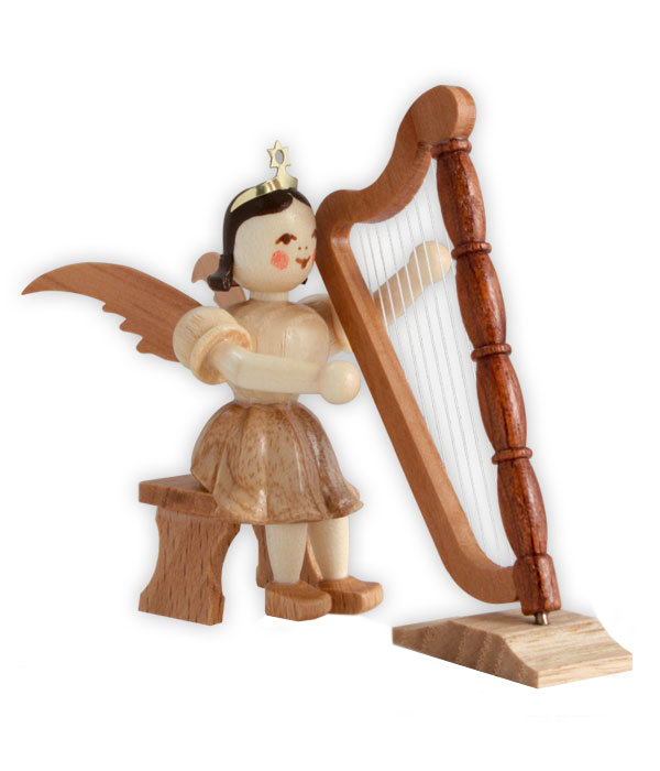 Harp, seated – short-skirted angel