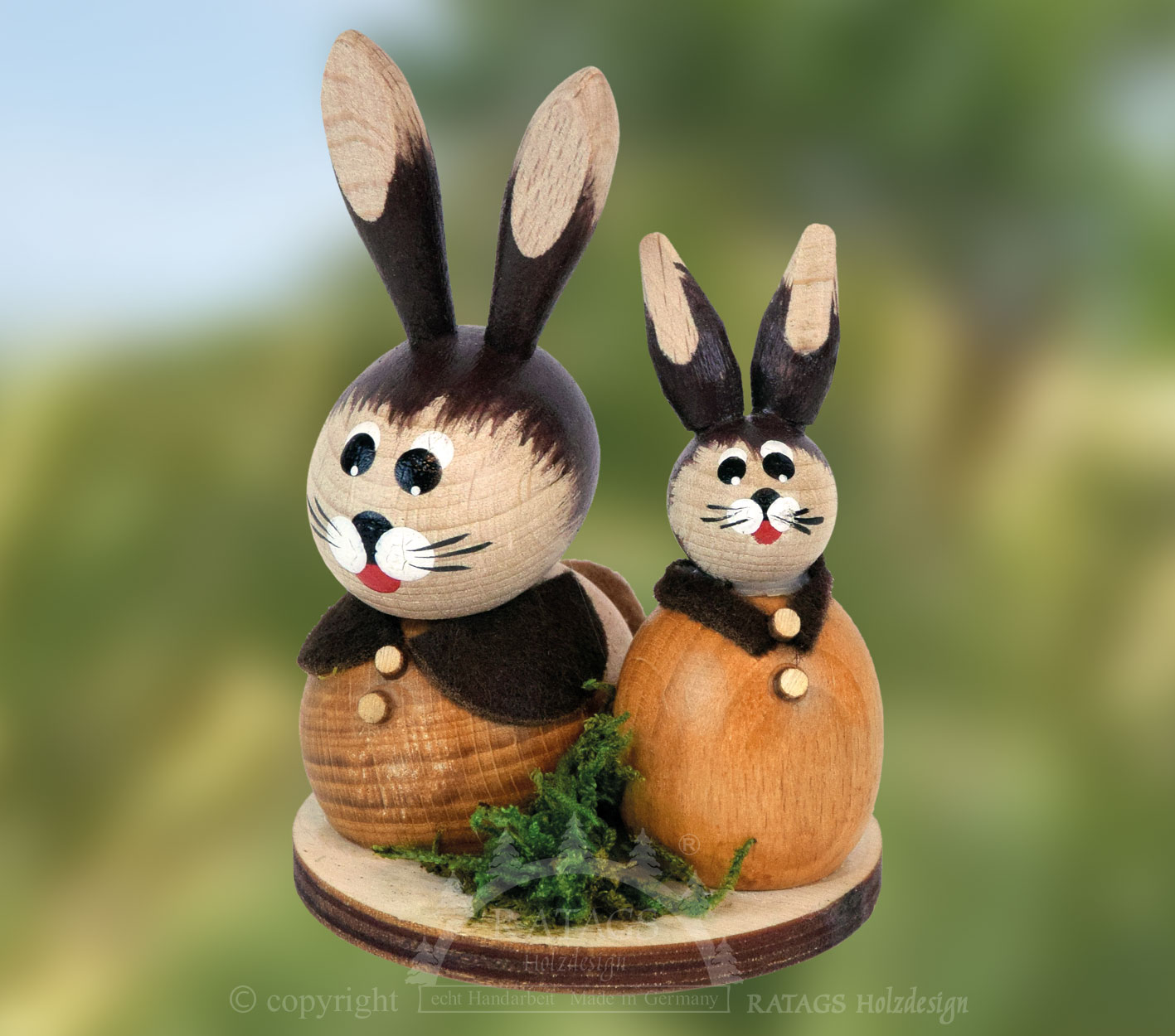 Pair of hares, brown collar