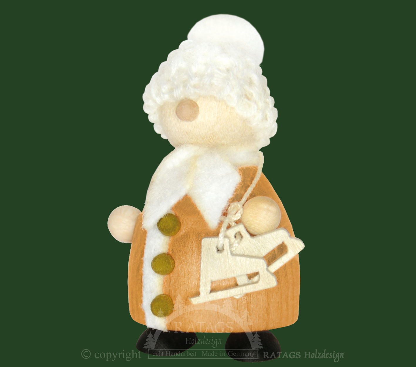 Snow-Molli, Junge Linie, with ice skates, white knitted hat