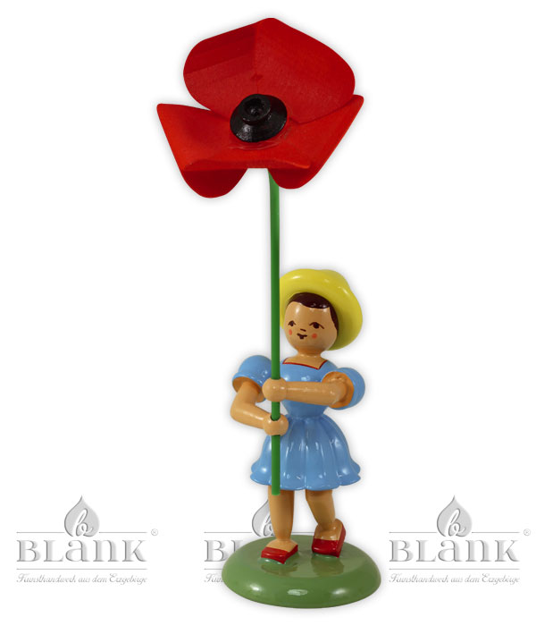 Blumenkind Mohnblume, farbig Blumenkind Mohnblume, farbig