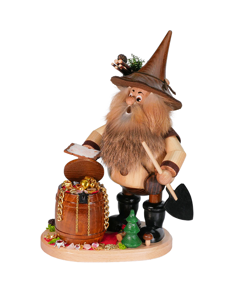 Räucherwichtel Pilzsammler natur 21 cm