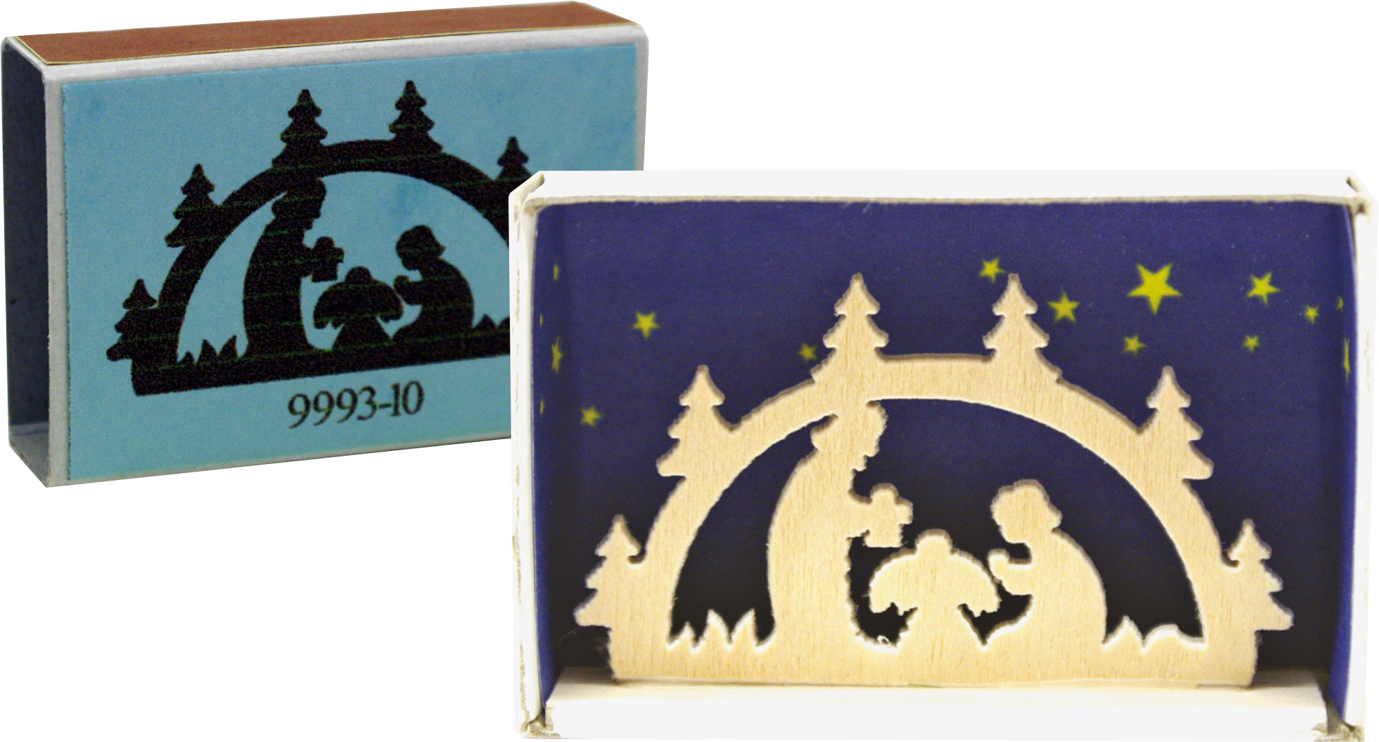 Miniature candle arch matchbox Holy Family