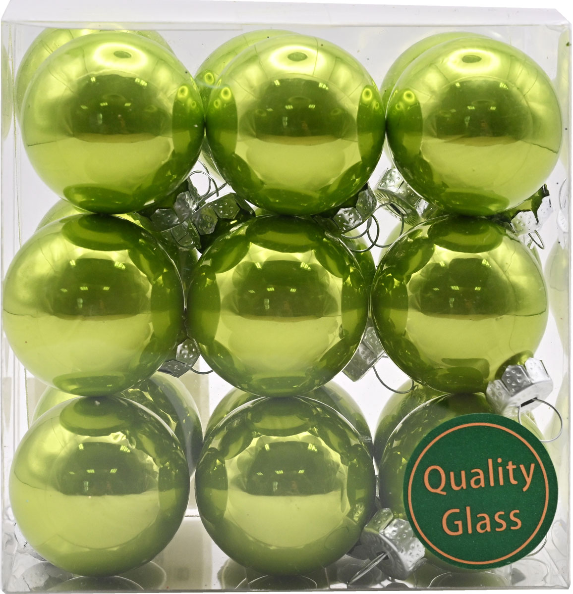 Glaskugel, foliage green opal, 30 mm, 18 Stk.