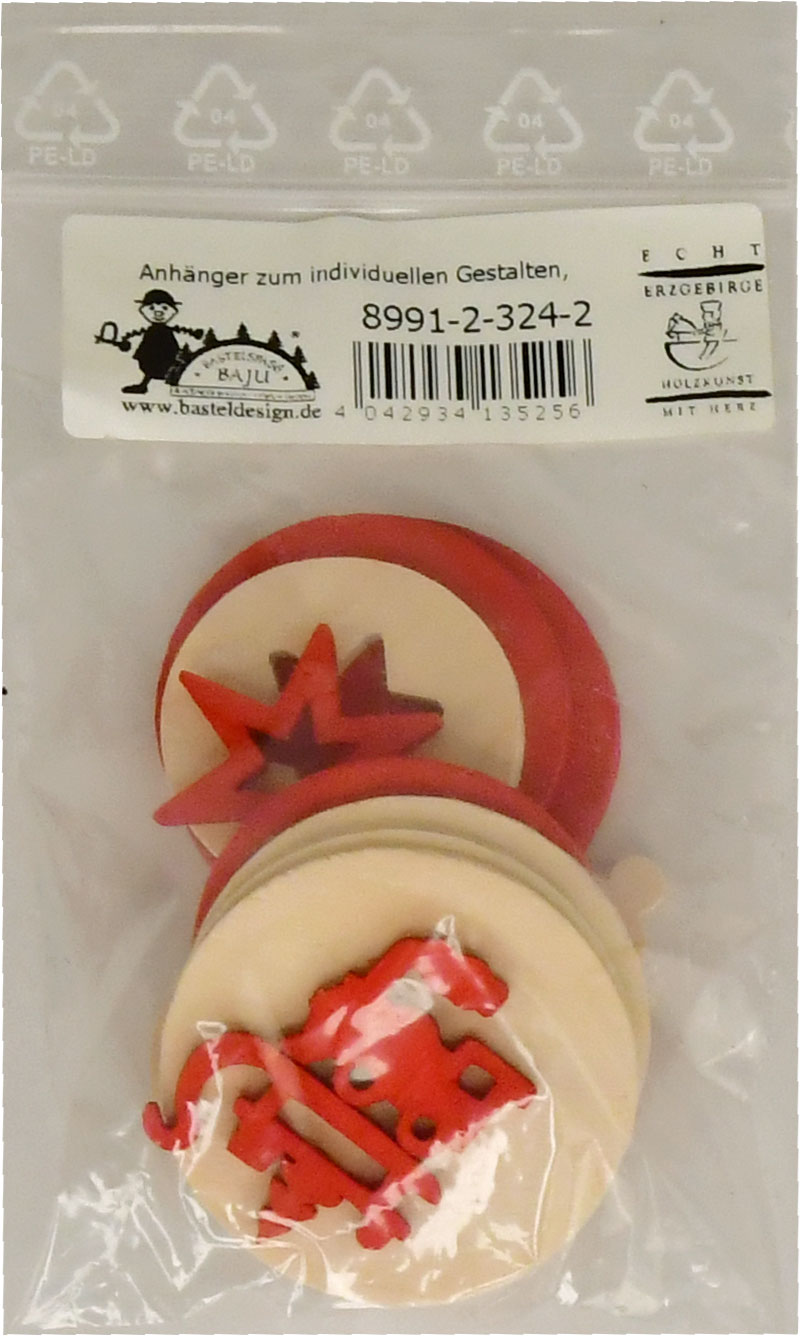 Pendants for individual design, including various wooden motifs