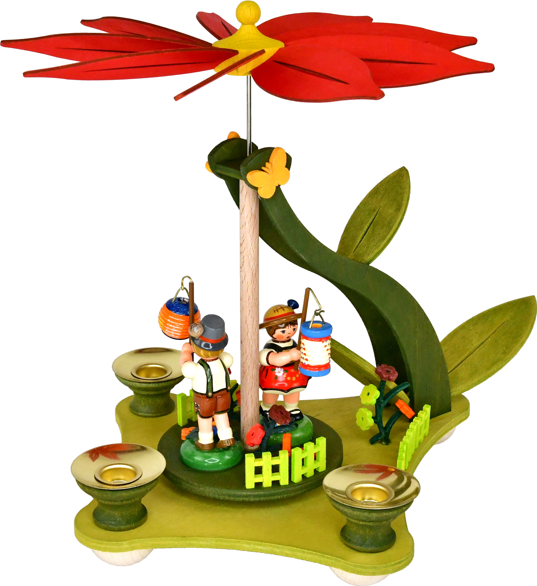 Flower pyramid with lantern children