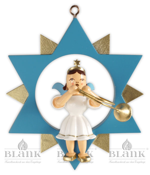 Angel with old horn in star