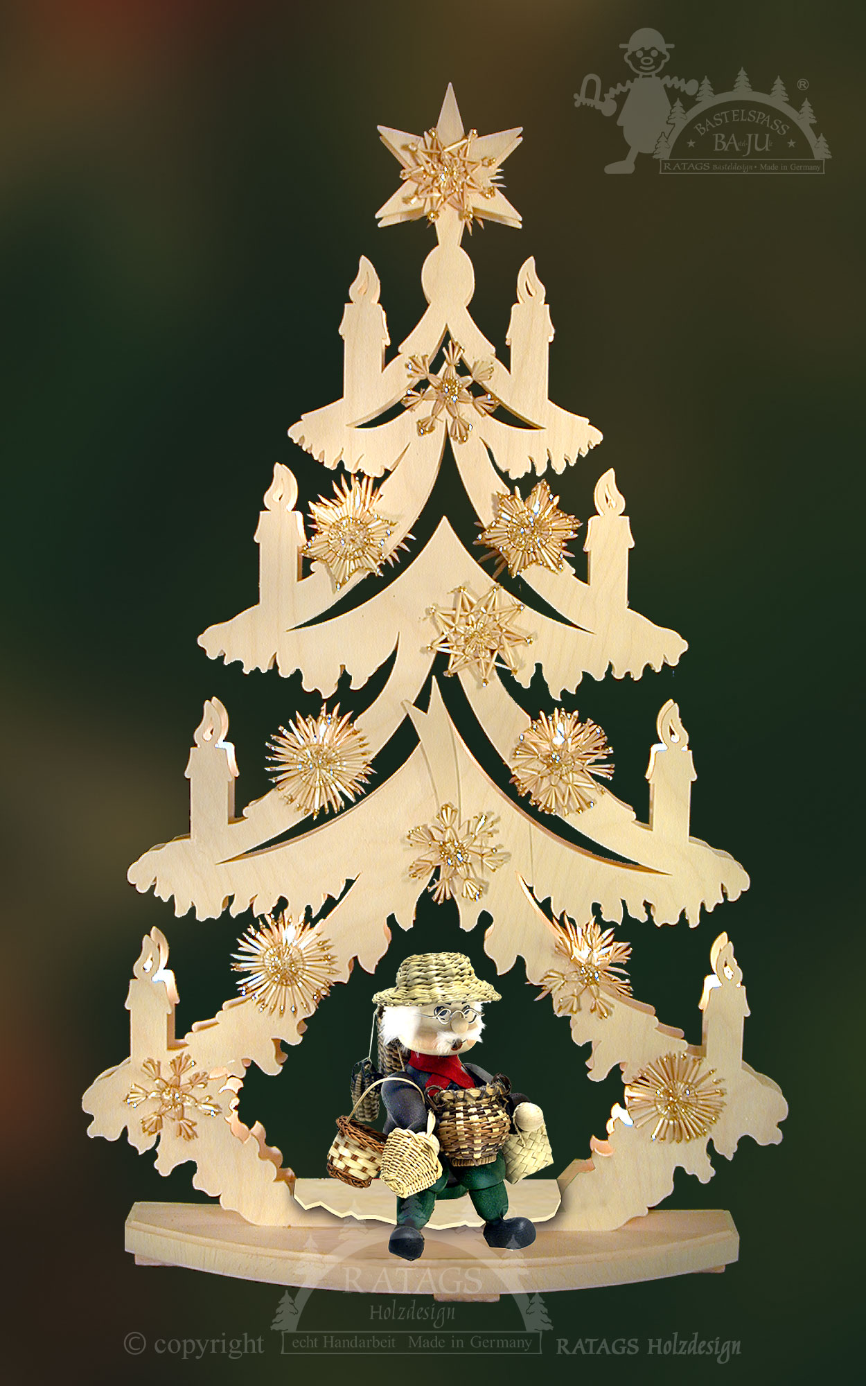 Fir tree for crafting, large, candles