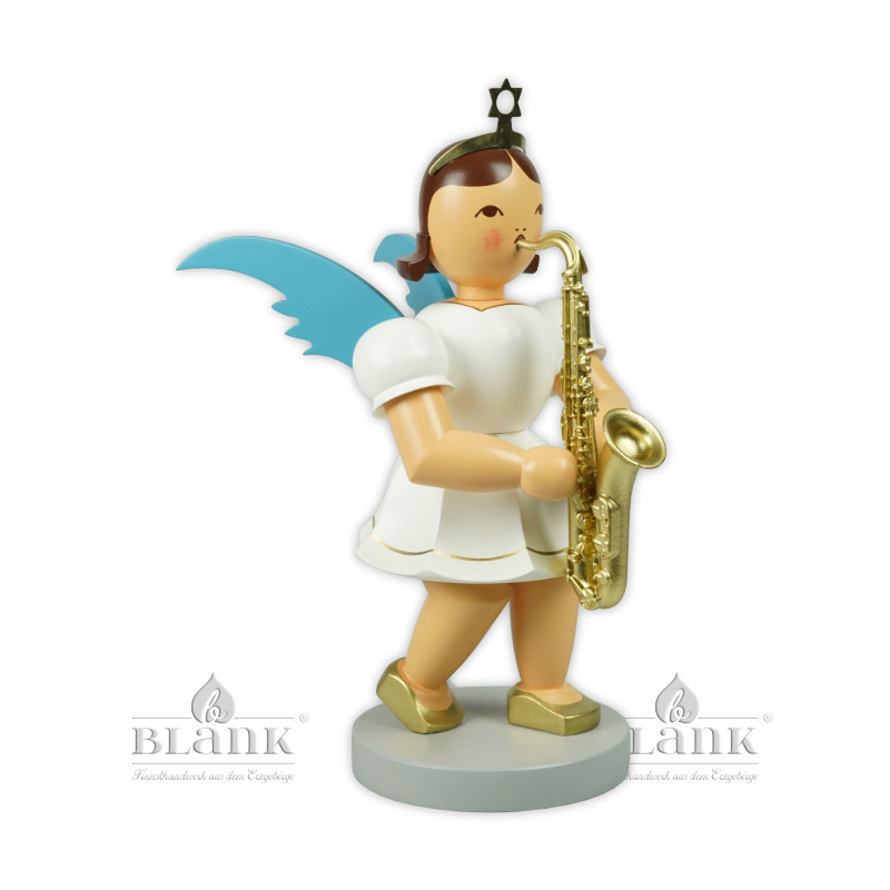 Kurzrockengel mit Saxophon 22 cm, farbig