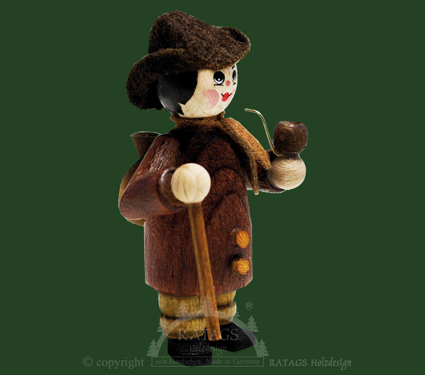 Figuur, wandelaar met hoed en stok