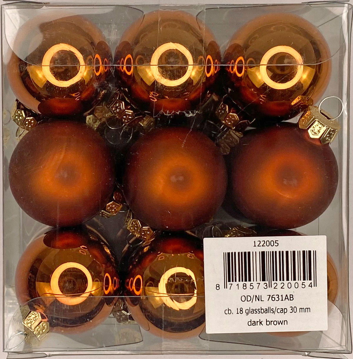 18 Baumkugeln, dunkelbraun